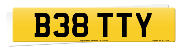 Registration number B38 TTY
